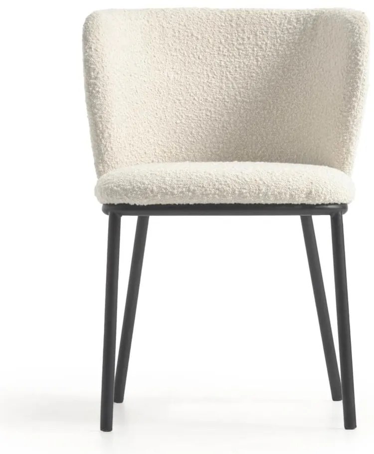 Biały tapicerowany fotel jadalniany Ciselia – Kave Home