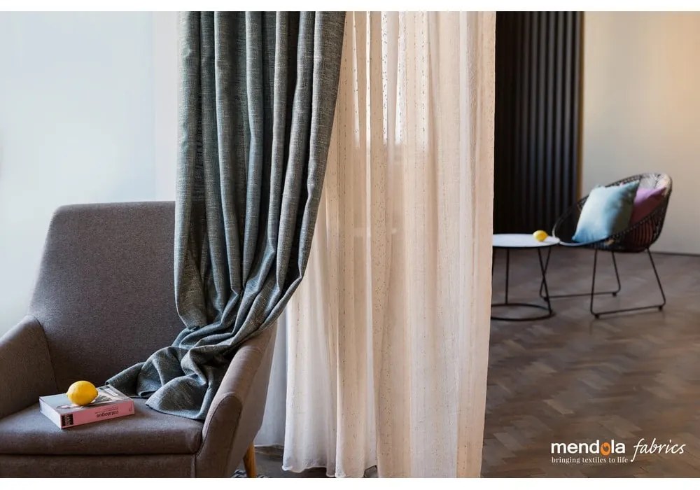 Beżowa firanka 400x260 cm Leah – Mendola Fabrics