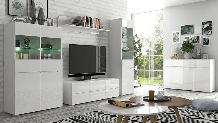 Biała nowoczesna półka ścienna 90 cm - Entido 7X