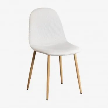 Zestaw 4 Krzeseł Jadalnianych Glamm Drewno Naturalne & Sztruksu Beżowy Len & Pana - Sklum