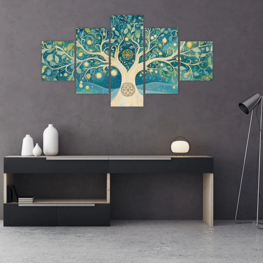 Obraz – Magiczne drzewo ze spiralami (125x70 cm)