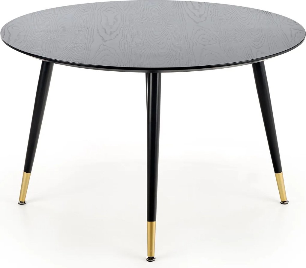 Czarny stół z okrągłym blatem w stylu glamour Embos
