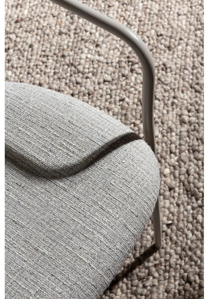 Jasnoszare/w naturalnym kolorze tapicerowane fotele jadalniane zestaw z podłokietnikami Nour – MOME