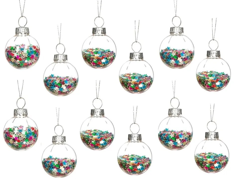 Szklane bombki zestaw 12 szt. ø 3 cm Disco Stars Mini – Sass &amp; Belle