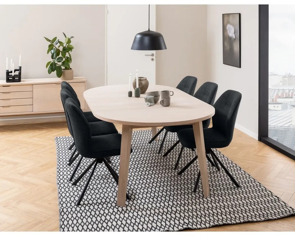 Okrągły rozkładany stół z blatem w dekorze dębu ø 120 cm A-Line – Actona
