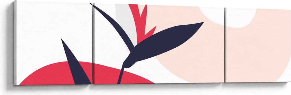 Obraz - Różowa abstrakcja kwiatowa N⁰1 (170x50 cm)