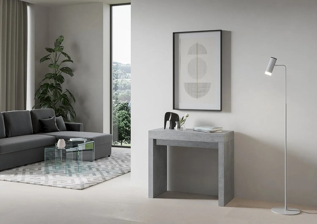 Konsola rozkładana 90x40/196 cm Roxell Small Cementu