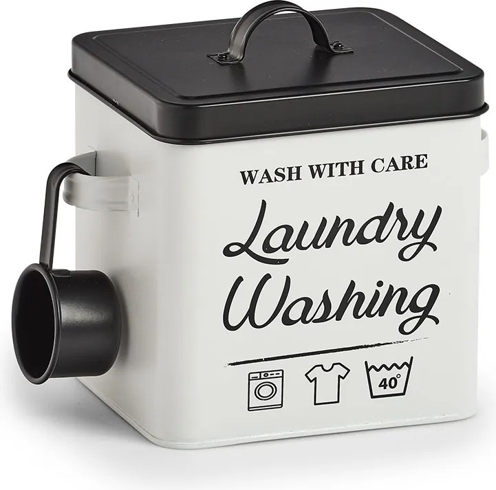 Puszka na proszek do prania LAUNDRY, z miarką i pokrywką