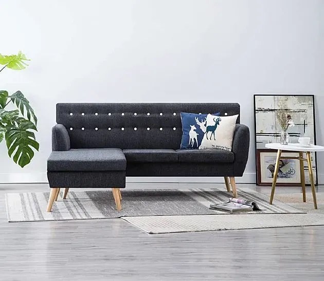 Tapicerowana pikowana sofa ciemnoszaraF5-B82