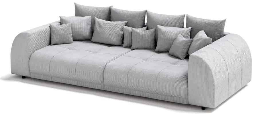 Ciemnoszara sztruksowa rozkładana sofa 310 cm Vanessa – Ropez