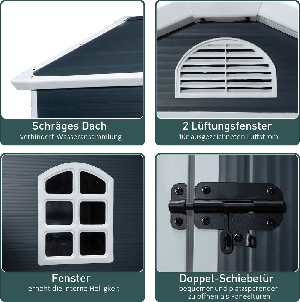 Dom Ogrodowy Outsunny z Wentylacją, Szary