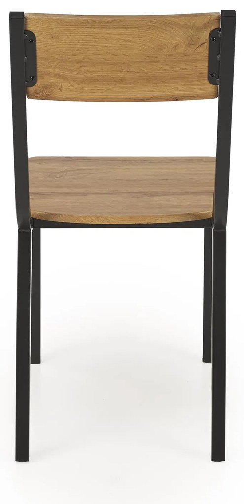 Zestaw drewniany stół + 4 krzesła, komplet naturalny / czarny MILTON