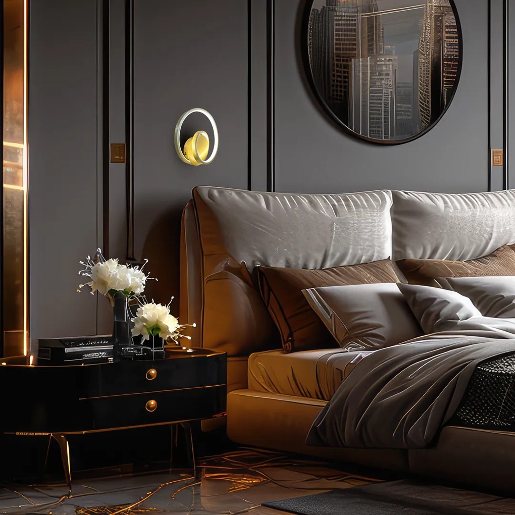 Kinkiet LUCERO GOLD 13W LED, złoty, zakręcony, nowoczesny