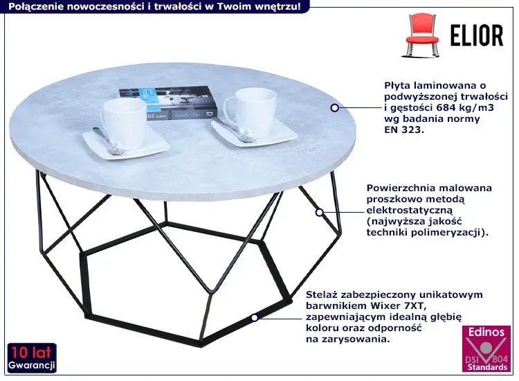 Nowoczesny stolik kawowy beton - Liliana 4X