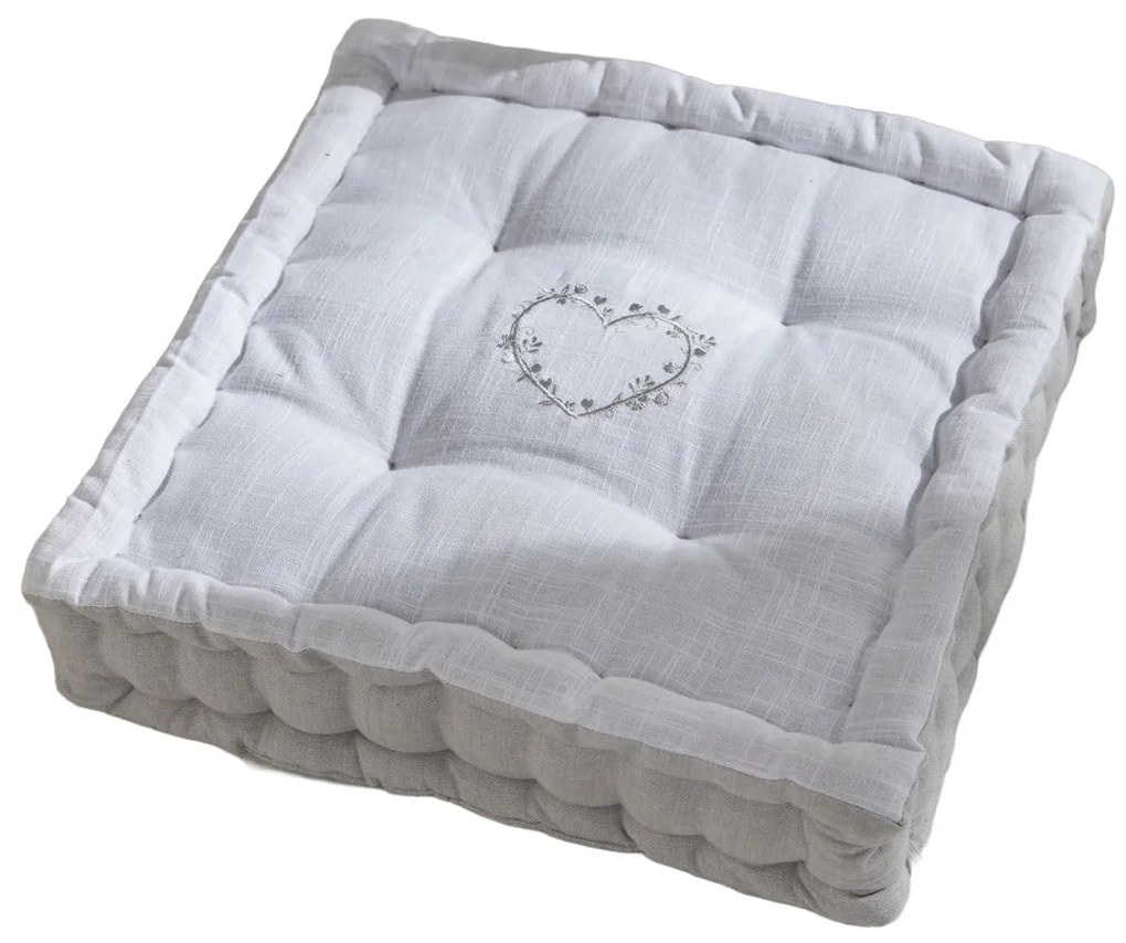 Poduszka do siedzenia na podłodze CONSTANCE, muślinowa bawełna, 40 x 40 x 10 cm