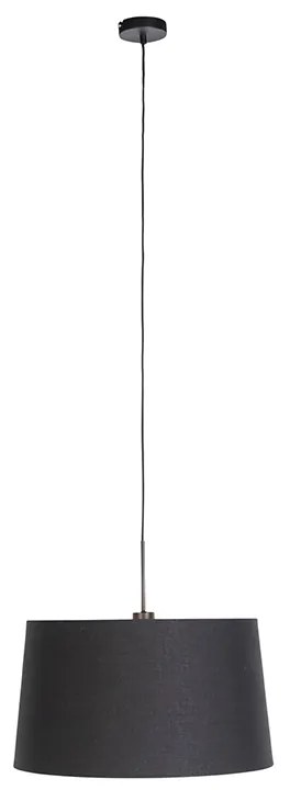 Lampa wisząca z abażurem z bawełny w kolorze czarnym i złotym 50 cm - Combi klasyczny/Antyczny Oswietlenie wewnetrzne