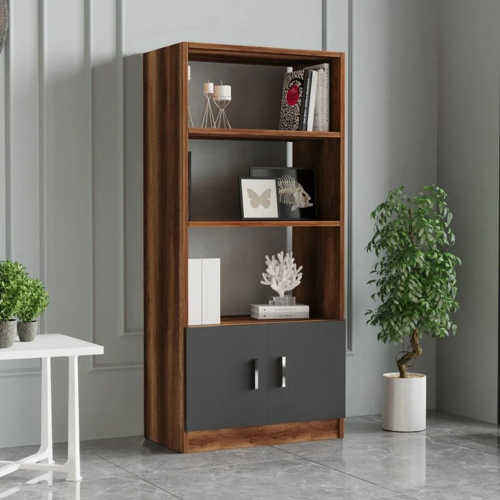 Biblioteczka Voma Anthracite i Walnut