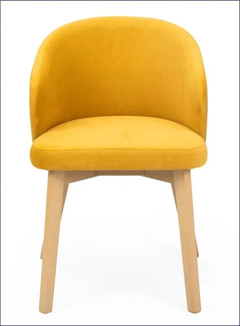Żółte krzesło drewniane nowoczesne dąb artisan - Faro 6X