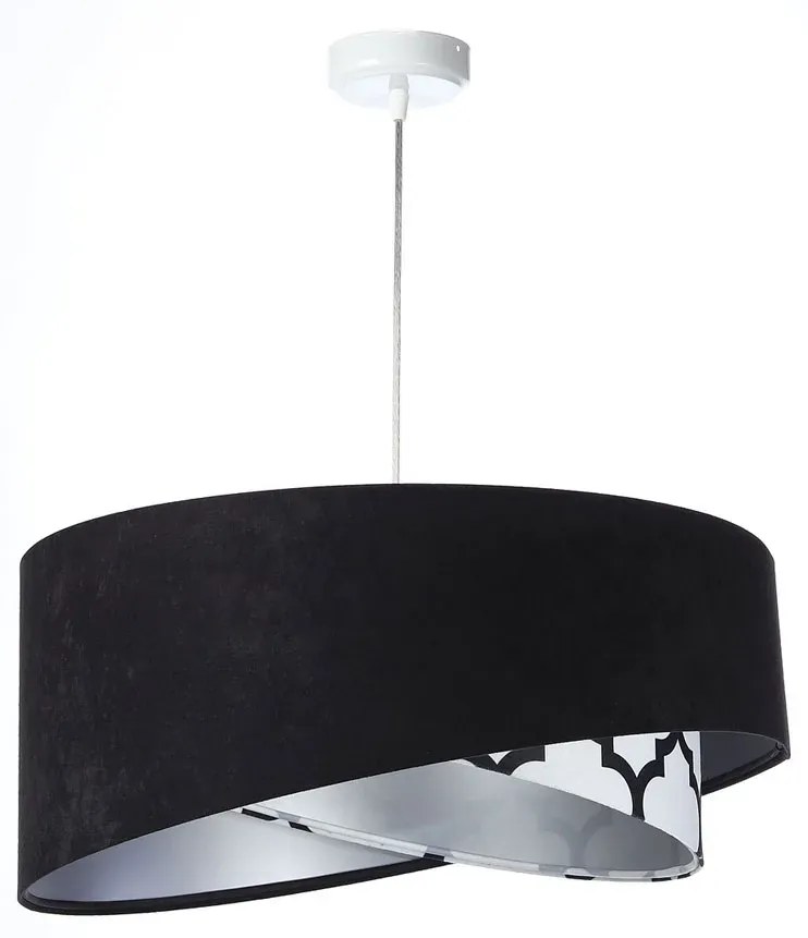 Czarno-srebrna asymetryczna lampa wisząca - 4X EX997 Z1-A31