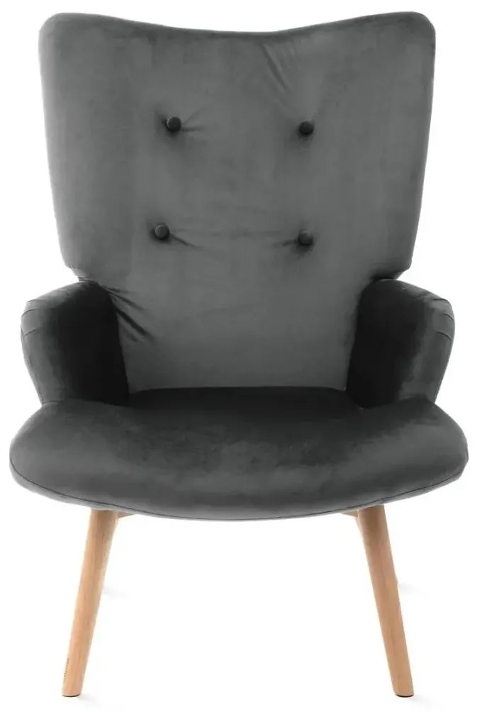 Fotel tapicerowany MOSS VELVET szary HOMLA