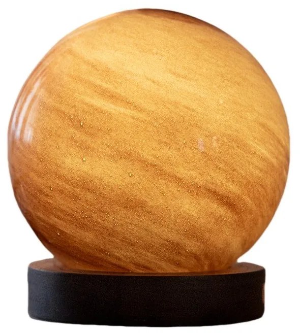 Lampa stołowa LED w ciemnym naturalnym kolorze ze szklanym kloszem (wysokość 9 cm) Sand Storm – Gingko