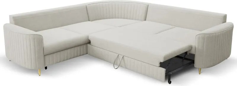 Narożnik LAREN nowoczesna sofa z funkcją spania pojemnik na pościel lewa strona CASTEL 80 251x251x85 cm