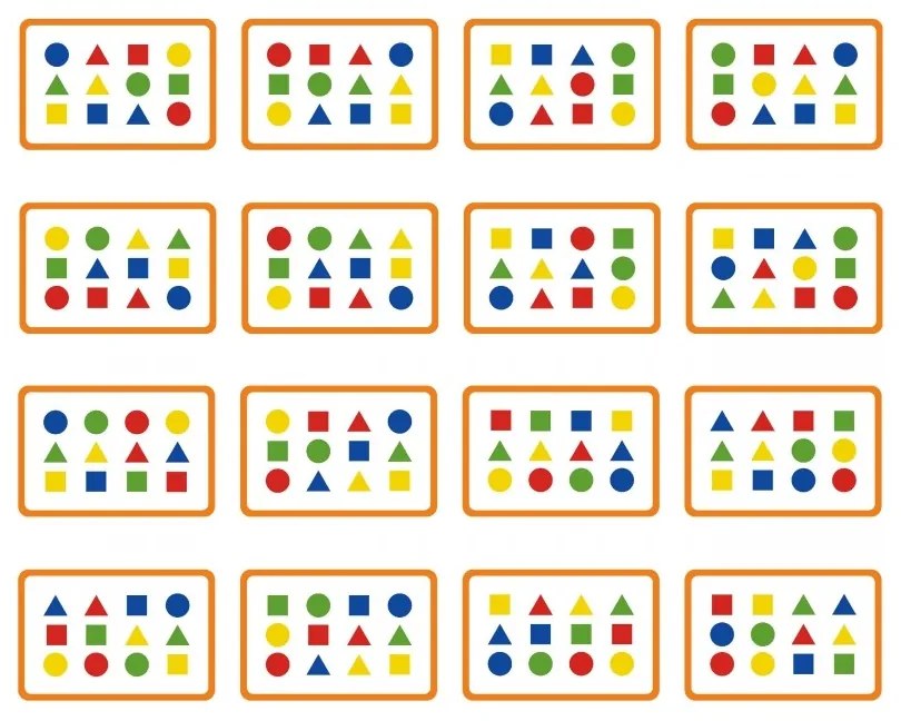 Viga gra logiczna odwzoruj kolory i figury montessori