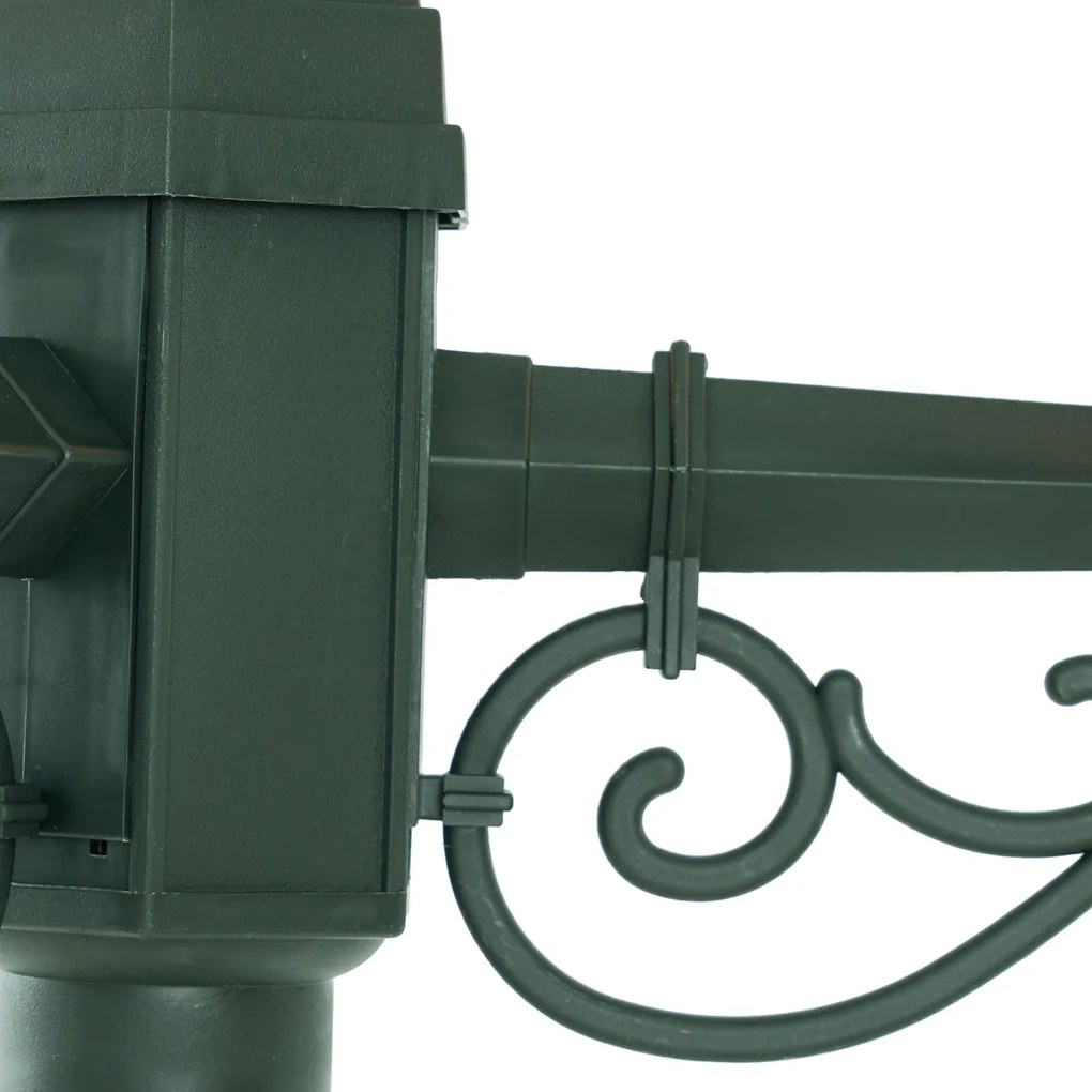 Klasyczna latarnia ogrodowa ciemnozielona 217cm 3-światła IP44 - New Haven