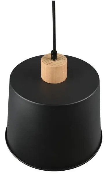 Czarno-naturalna lampa wisząca z metalowym kloszem ø 18 cm Harris – Trio