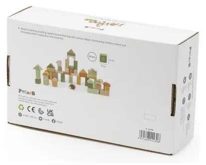 Viga polarb drewniane klocki bloki montessori zwierzęta 50 el.
