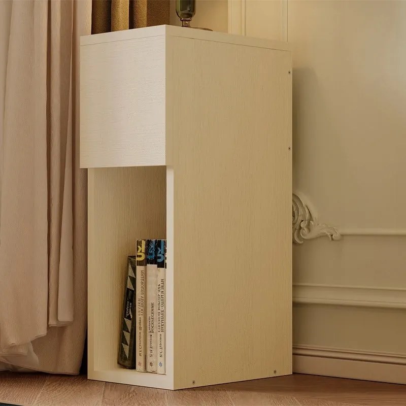 Szafka nocna kremowa z szufladą stolik z półką nowoczesny loft sypialni 55cm