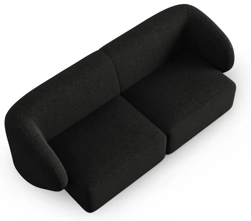 Czarna sofa z tkaniny szenilowej 188 cm Paolo – Milo Casa