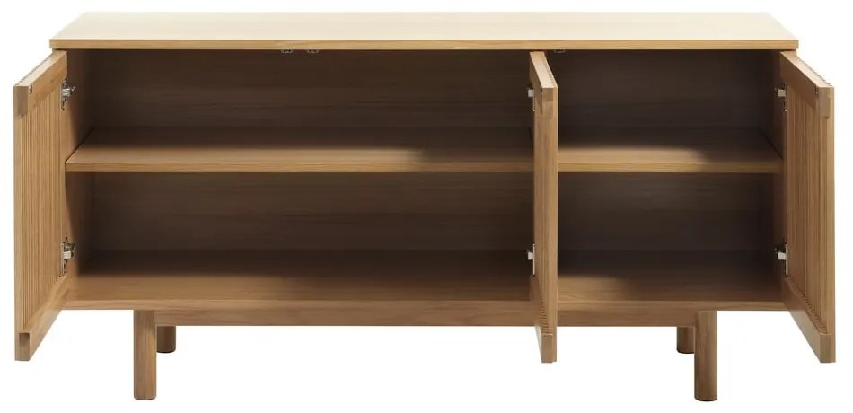 Niska komoda w dekorze dębu w naturalnym kolorze 143x70 cm Tiber – Unique Furniture