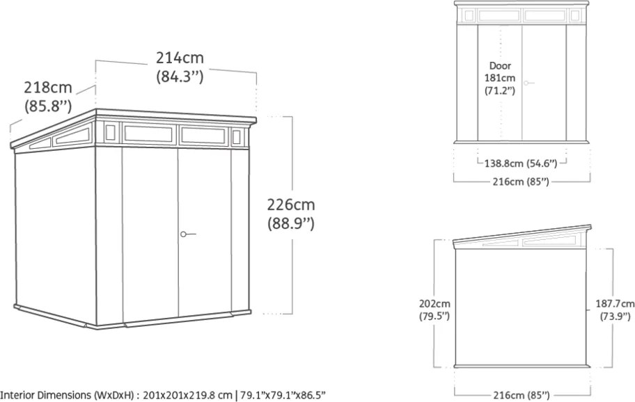 Domek narzędziowy CORTINA, 7x7