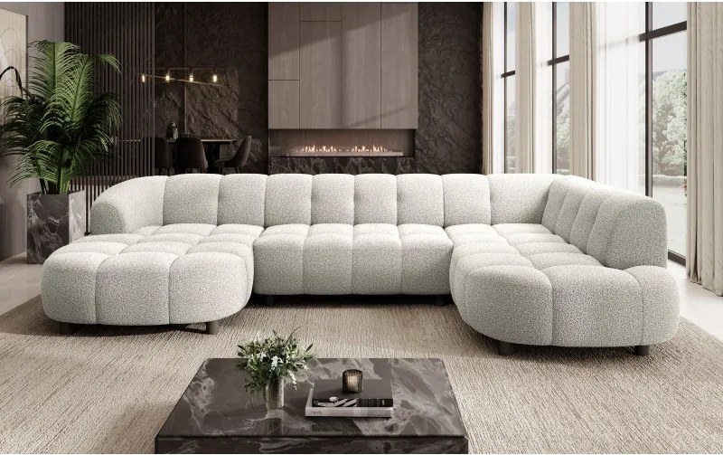 Narożnik VELPA XL Prawostronny z elektryczną regulacją siedziska w tkaninie LOOP 01 WERSAL