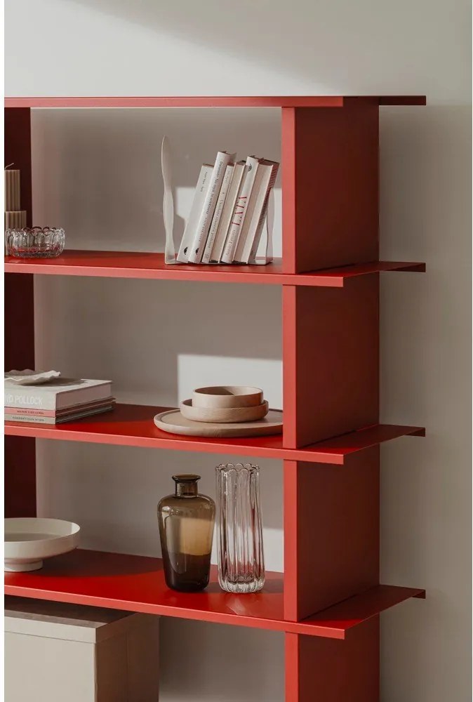 Czerwony metalowy regał 120x156x37 cm Hes – noo.ma