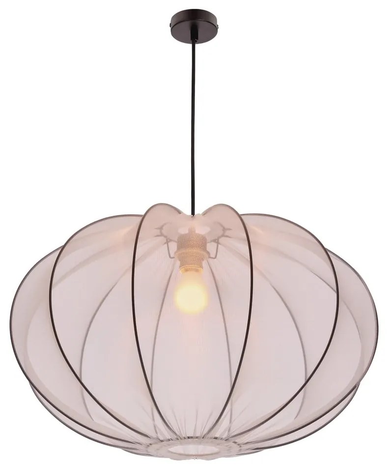 Biała lampa wisząca z tekstylnym kloszem ø 60 cm Mellow – Candellux Lighting