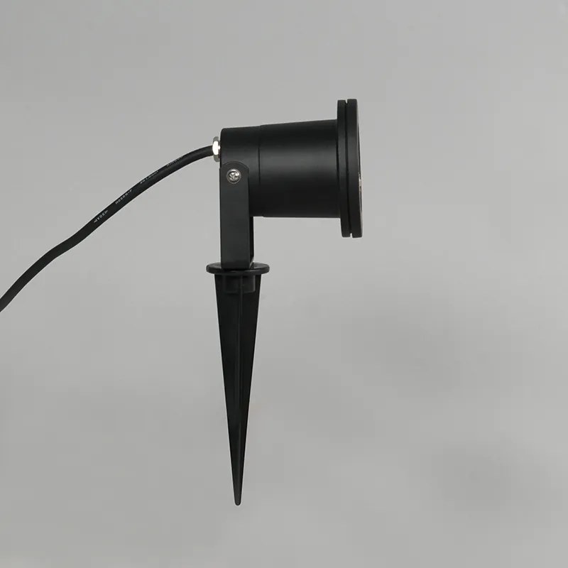 Zewnetrzna Zestaw 3 inteligentnych reflektorów ogrodowych czarnych z kablem i wtyczką 230 cm IP65 - Basic Nowoczesny Oswietlenie zewnetrzne
