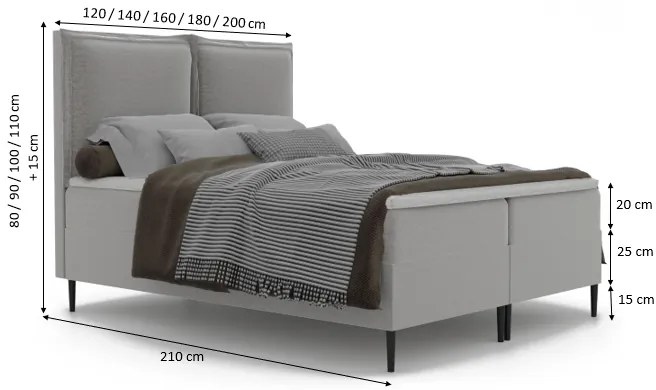 Łóżko kontynentalne SOPHIA - 200x200