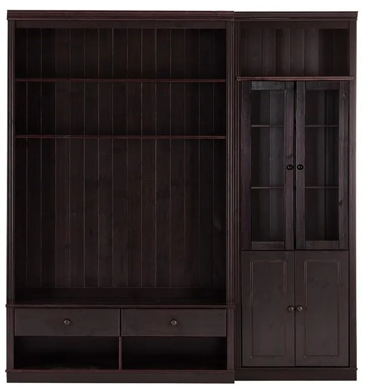 Brązowy zestaw pod TV z litego drewna sosnowego 214x223 cm Anita – Støraa