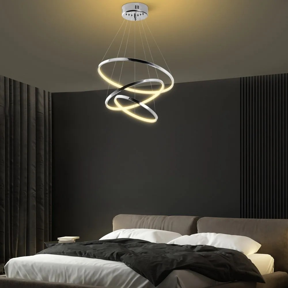 Lampa wisząca LED w kolorze srebra ø 50 cm Simit – Opviq lights