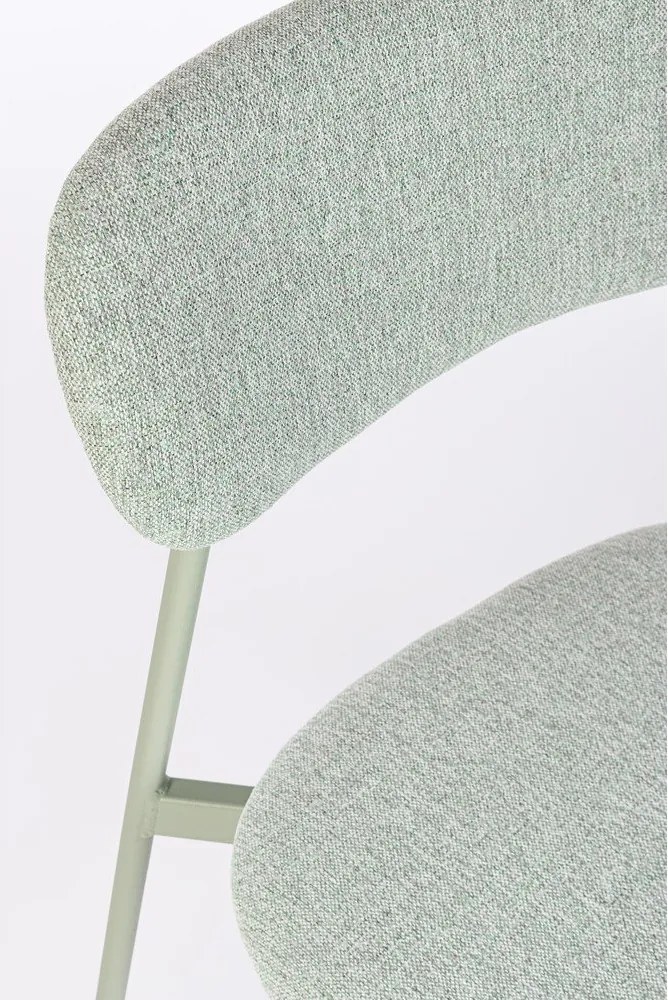 Miętowe tapicerowane krzesło Inka – Yes Everyday