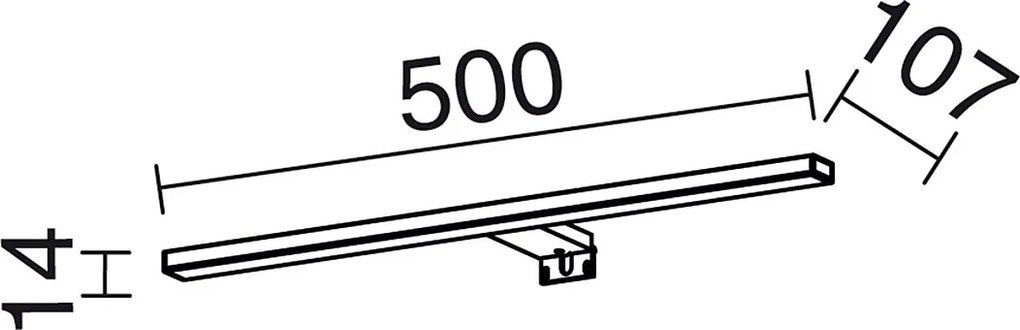 BLIZZARD nowoczesny i uniwersalny kinkiet ?azienkowy - d?. 50 cm - LED SMD AC 8W - 568 lm i 4000K - poliw?glan - 110° stopni - IP44 - chrom