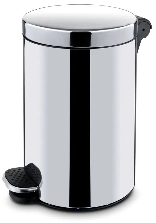 Kosz z pedałem,śmietnik, 12l, płynne zamykanie, nierdzewny błyszczący