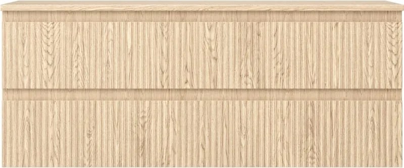 Mexen Rivel szafka łazienkowa podumywalkowa 120 cm z blatem, 2 szuflady, ryflowana , dąb - 91A20-12047-2-BFFC81