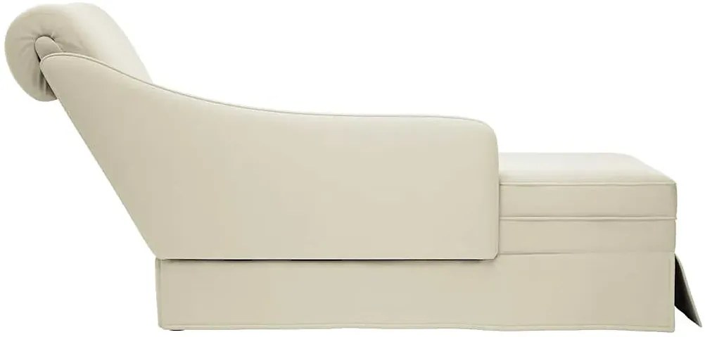 Elegancki kremowy szezlong tapicerowany aksamitem M1-P86