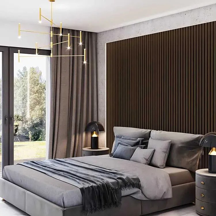 Akustyczne panele lamelowe 2 szt. orzech H1-L03