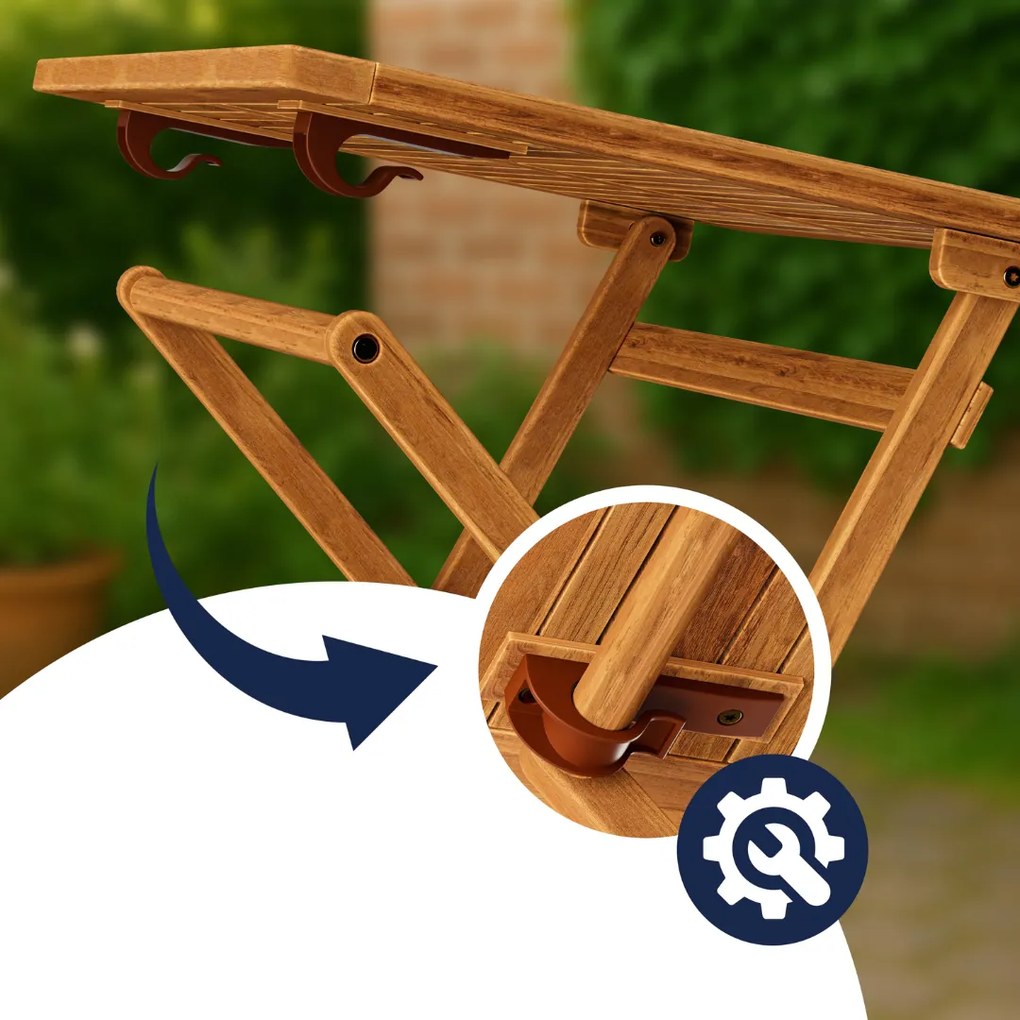 Drewniany stolik ALEK, 70x70x73cm, brązowa Casaria