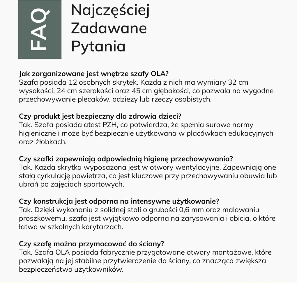 Socjalna szafa skrytkowa BHP do szkół i przedszkoli OLA, 1090 x 1200 x 450 mm, szaro-wielokolorowa