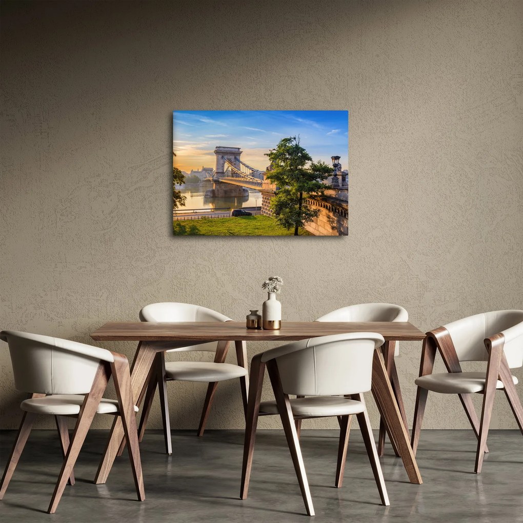 Obraz - Most nad rzeką, Budapeszt, Węgry (70x50 cm)